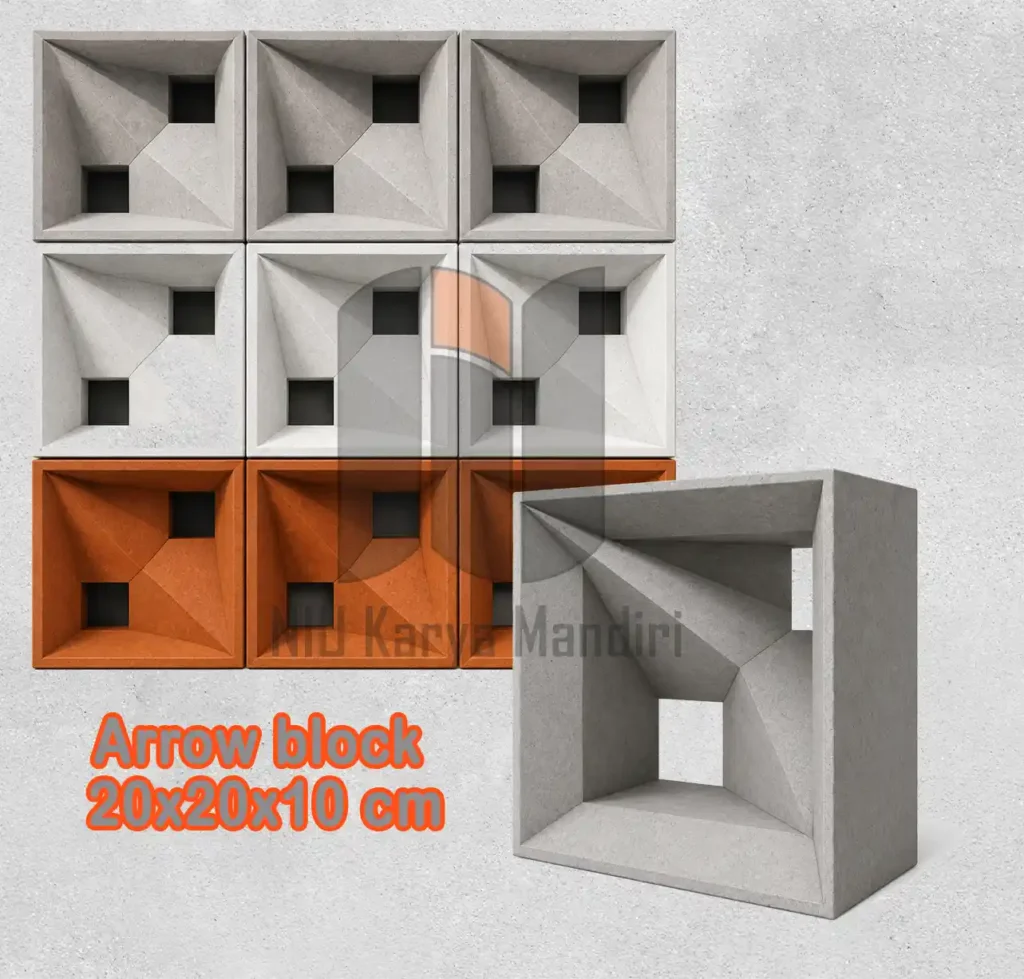Harga Roster Beton Arrow block 20x20x10 cm