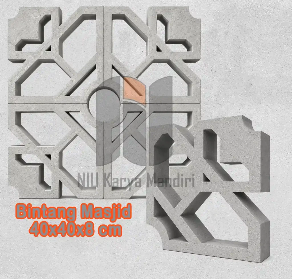 Harga Roster Beton Bintang Masjid 40x40x8 cm