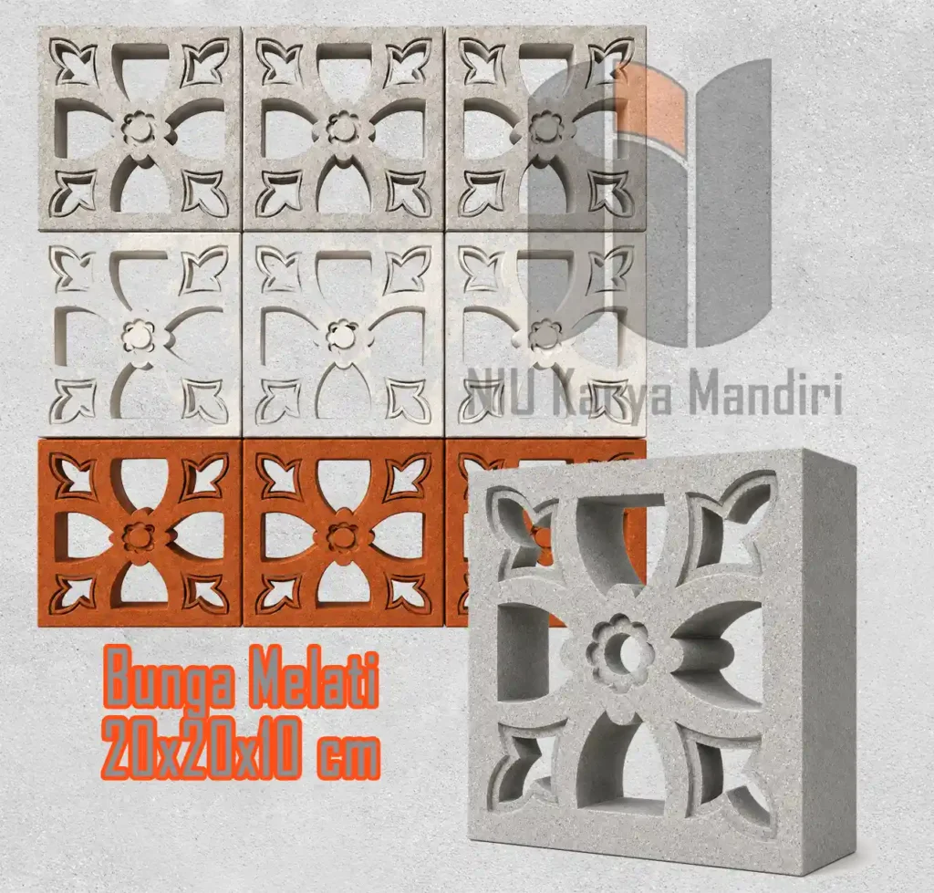 Harga Roster Beton Bunga Melati 20x20x10 cm