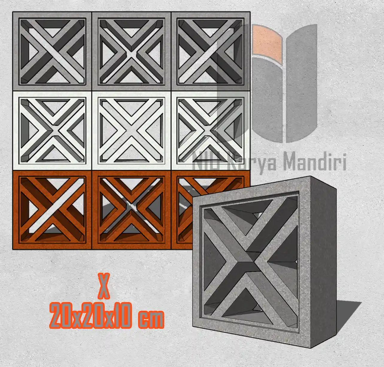 X 20x20x10 cm
