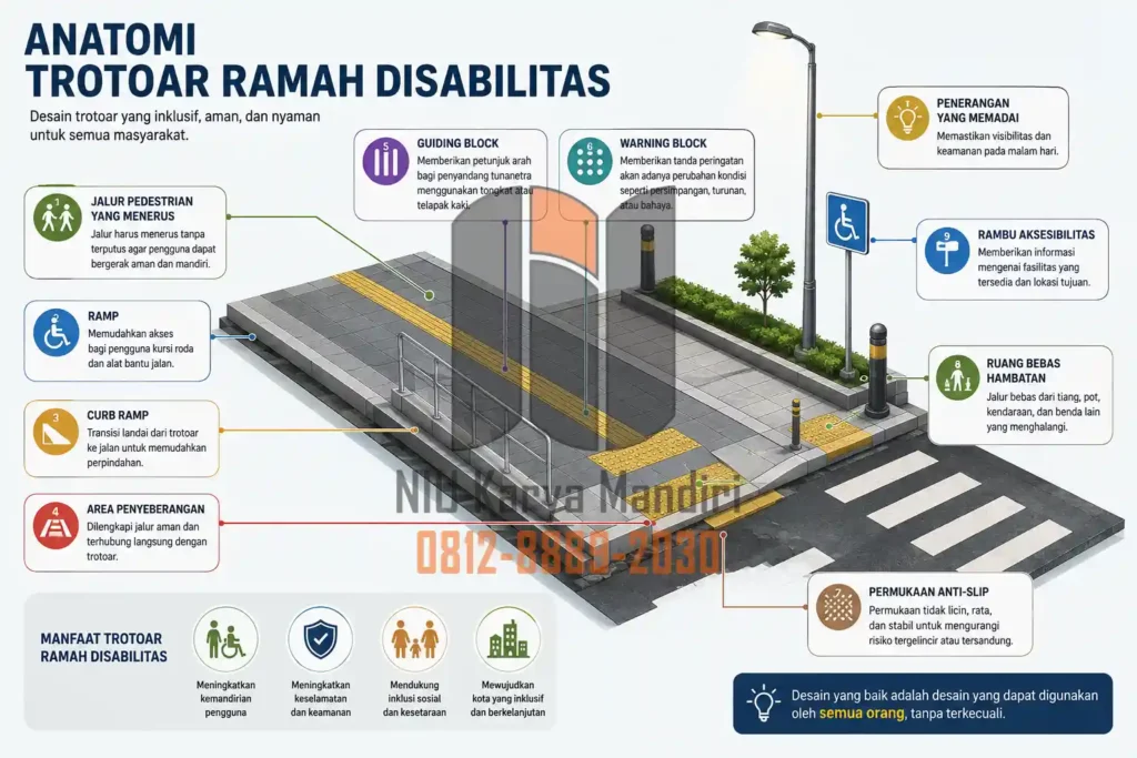 Anatomi Trotoar Ramah Disabilitas