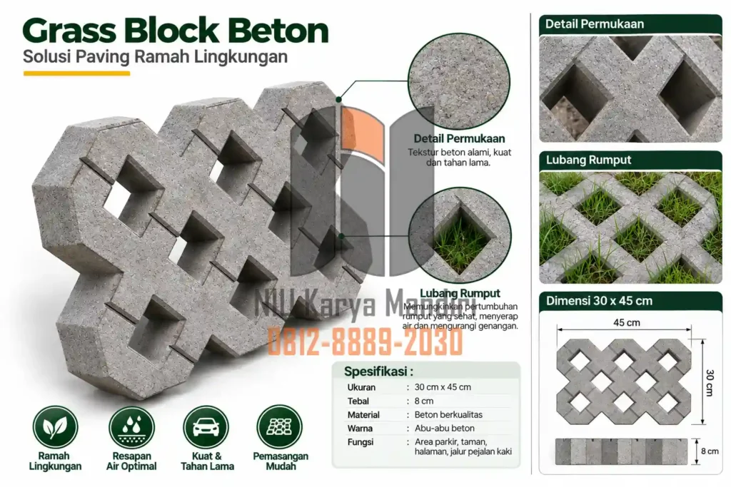 Grass Block Beton Ramah Lingkungan