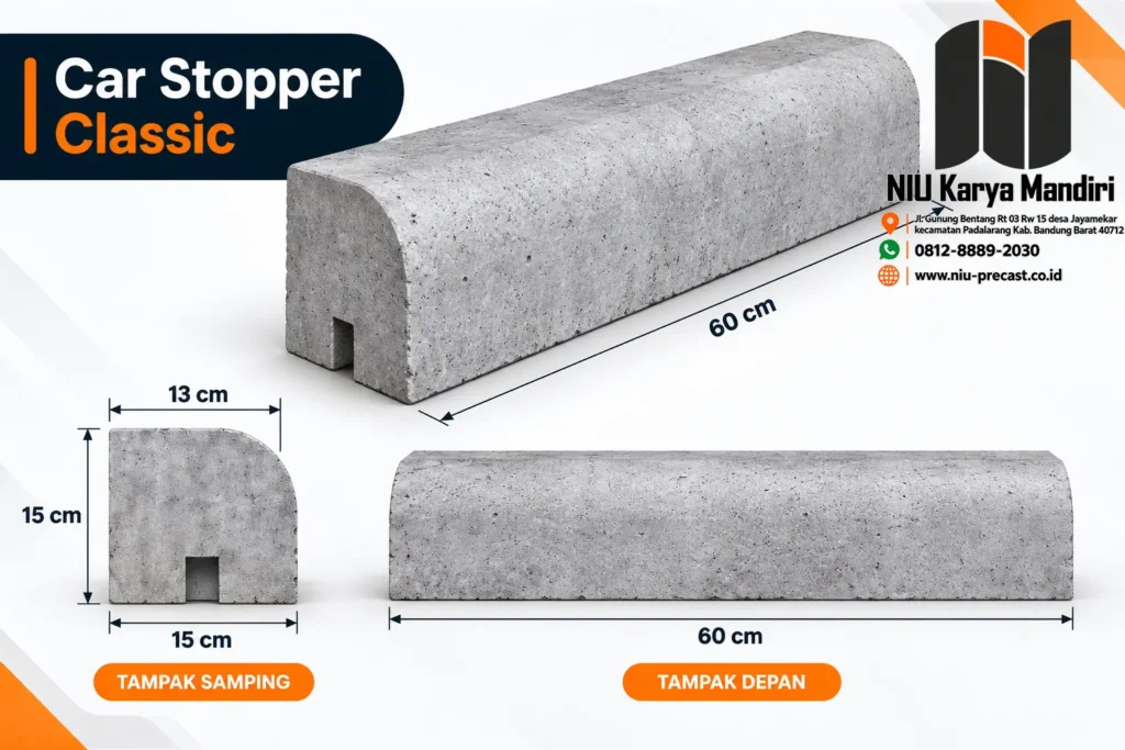 Harga Car Stopper Beton Car Stopper Clasic