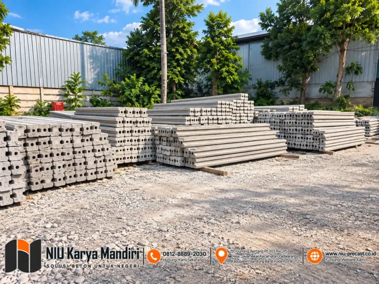Gudang Tiang Beton di Bawah Langit Biru
