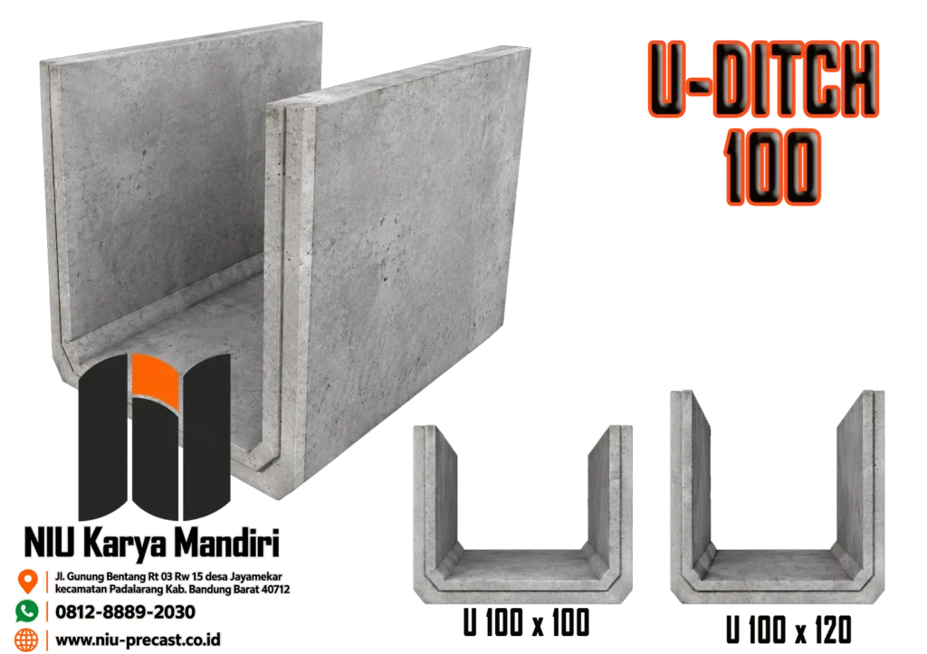 Harga U-Ditch Beton Precast U-Ditch 100