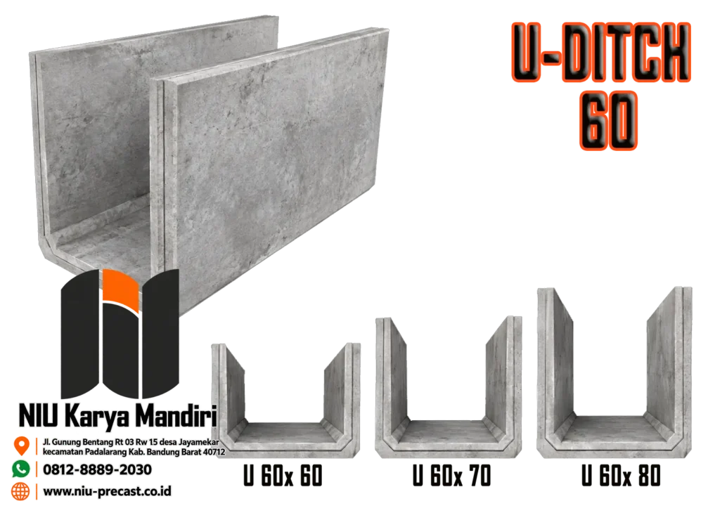 Harga U-Ditch Beton Precast U-Ditch 60