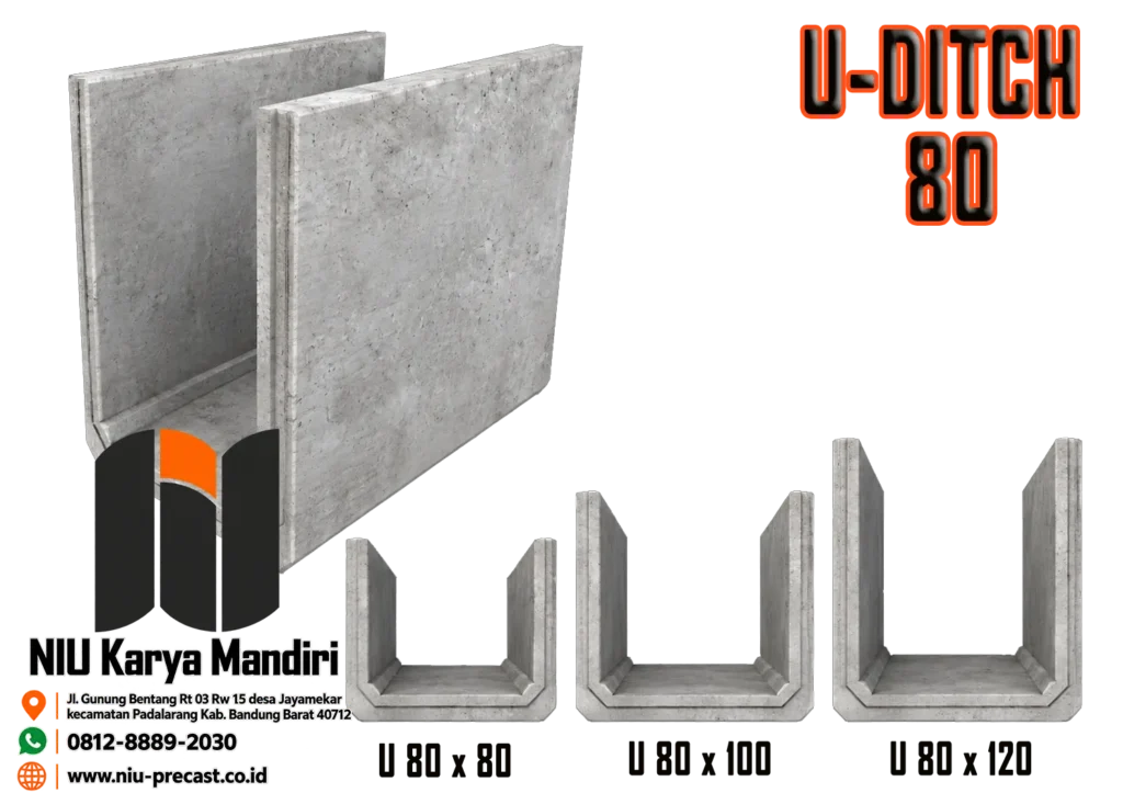 Harga U-Ditch Beton Precast U-Ditch 80