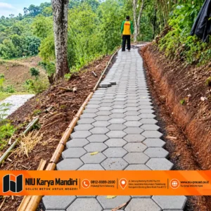 Pemasangan Paving Block, Ciwidey Jungle Camp Pengadaan dan pemasangan paving block beton di Mekarsari Pasirjambu Bandung