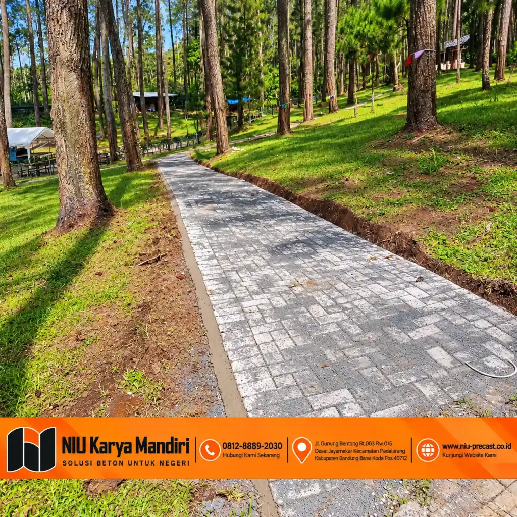 Pemasangan Paving Block, Ciwidey Jungle Camp Dokumentasi proyek paving block NIU Precast Kabupaten Bandung tahun 2022