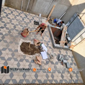 Pekerjaan Paving di Halaman Berpola