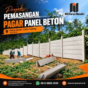 Pemasangan Pagar Panel Beton di Kebun Durian