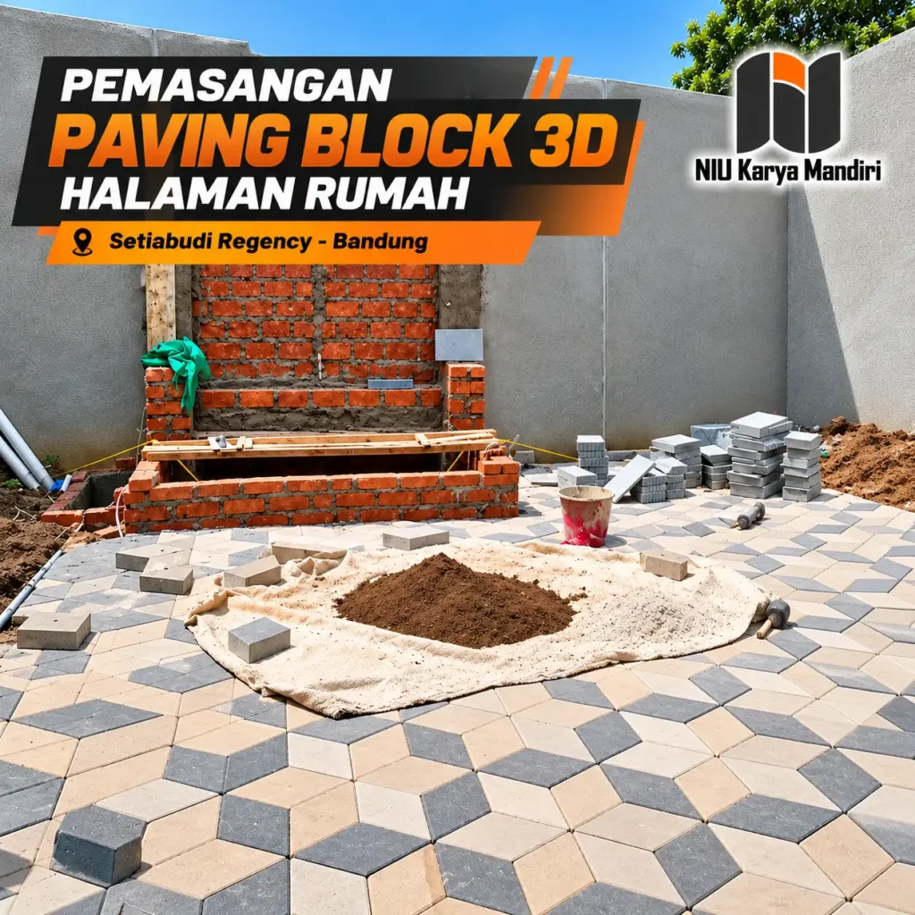 Pemasangan Paving Block 3D di Setiabudi