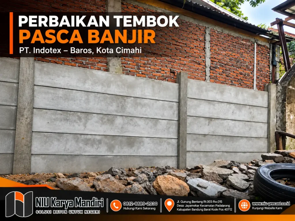 Perbaikan Tembok Pasca Banjir